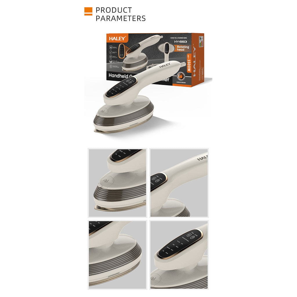 Aparat de Călcat Vertical și Orizontal cu Aburi HALEY® HY-6601, 2000W, Cap Rotativ la 90°, Panou de Control Tactil, Încălzire Rapidă în 20 Secunde, 3 Niveluri de Abur, Rezervor 120 ml, Funcție de Călcare Uscată