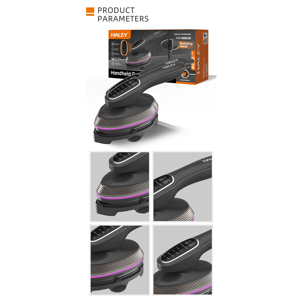 Aparat de Călcat Vertical și Orizontal cu Aburi HALEY® HY-6603, 2000W, Cap Rotativ la 90°, Panou de Control Tactil, Încălzire Rapidă în 20 Secunde, 3 Niveluri de Abur, Rezervor 120 ml, Funcție de Călcare Uscată (Copy)