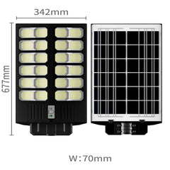 Lampă Solară Stradală LED 2400W, 800 LED-uri, Panou Fotovoltaic, Telecomandă, Suport Metalic, IP65, Lumină Rece