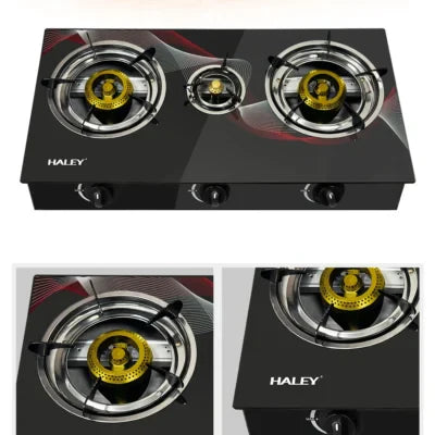 Aragaz cu Trei ochiuri Haley HY-1514 – Putere mare și consum redus de gaz