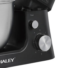 Mixer de Inalta Performanta HALEY HY-2409: Putere de 1200W, Bol Generos din Inox de 7L, 6 Trepte de Viteza cu Functie Pulse, Design Elegant Negru si Inox
