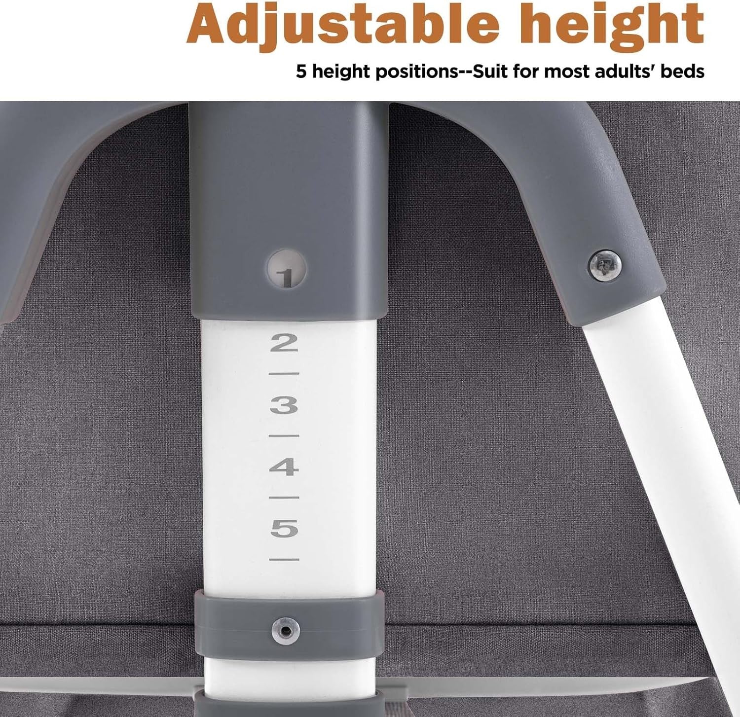 Pat portabil pentru bebeluși AT PERFORMANCE® 3 în 1 cu saltea confortabilă, înălțime reglabilă, roți și pliere ușoară – ideal pentru nou-născuți, gri