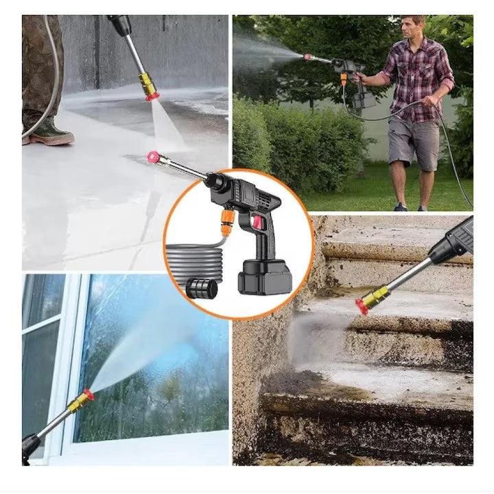 Pachet Auto 2 în 1: Spălător cu Presiune Portabil 36V + Parasolar Tip Umbrelă UV 140x75 cm | Întreținere Completă pentru Mașina Ta