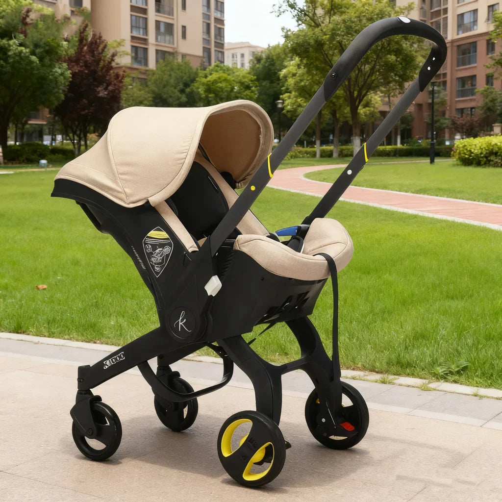 Căruciorul 2 în 1 KIDOO pentru Nou-Născuți– scaun auto & cărucior, sigur, ergonomic, elegant, perfect pentru bebeluși 0-18 luni, 0-13 kg