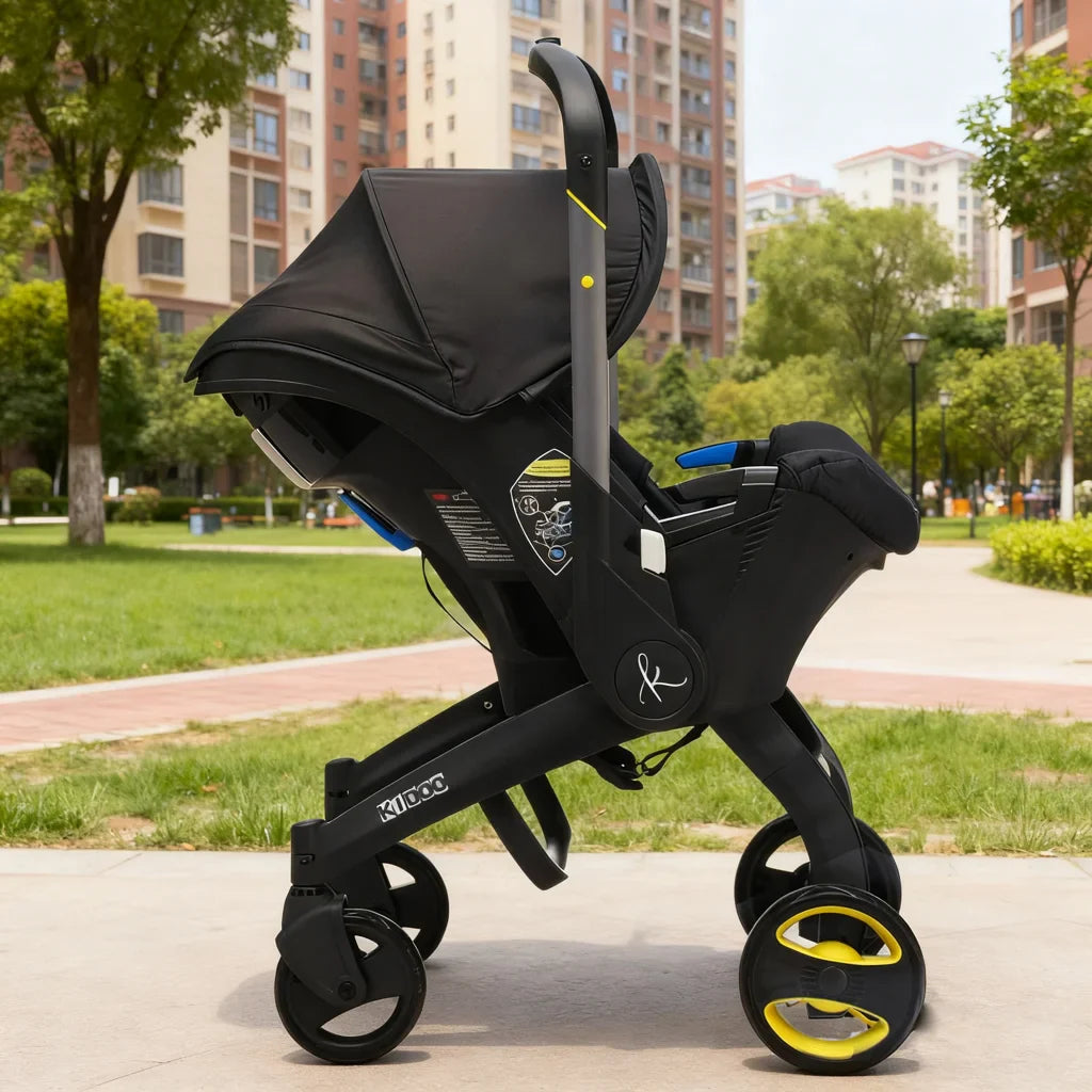 Căruciorul 2 în 1 KIDOO pentru Nou-Născuți– scaun auto & cărucior, sigur, ergonomic, elegant, perfect pentru bebeluși 0-18 luni, 0-13 kg