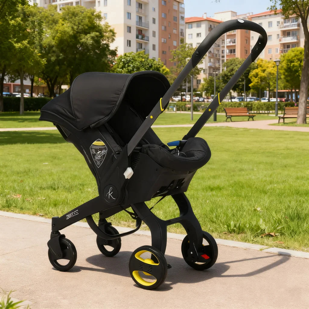 Căruciorul 2 în 1 KIDOO pentru Nou-Născuți– scaun auto & cărucior, sigur, ergonomic, elegant, perfect pentru bebeluși 0-18 luni, 0-13 kg