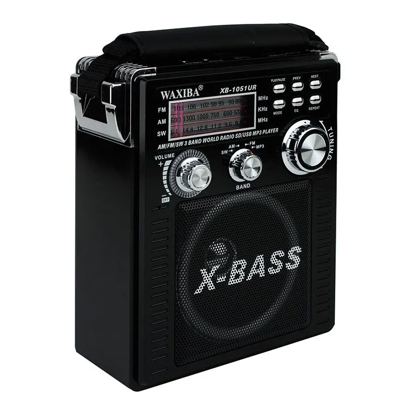 Radio Portabil AM/FM/SW cu Bluetooth, MP3, USB/TF și Lanternă