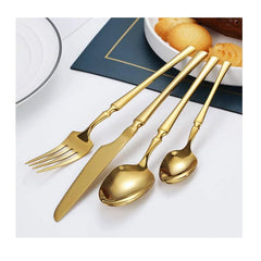 Set de tacamuri At Performance, 24 piese, din otel inoxidabil, Auriu Lucios