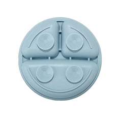 Set 6 piese din silicon fara BPA, AT PERFORMANCE®, de diversificare a hranei pentru bebelusi, 6+ luni, cu Bol, Farfurie, Cana cu pai Lingurita, Furculita, Bavetica Albastru