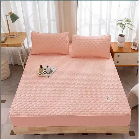 Husa de saltea din bumbac, impermeabila, At Performance, roz, 160x200cm