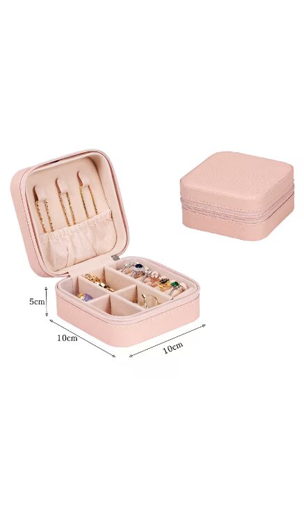 Cutie de bijuterii de calatorie, din piele catifelata, AT PERFORMANCE®, depozitare Cercei, Organizator portabil