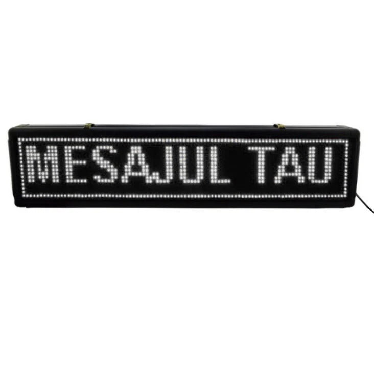 Reclama Luminoasa 70 x 20 cm, LED alb, Vizualizare 120°, Negru, afisaj mesaj programabil, exterior