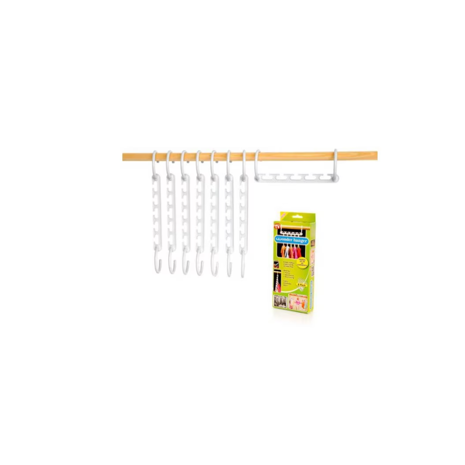 Set 10 suporturi organizatoare, AT PERFORMANCE®, pentru umerase, alb