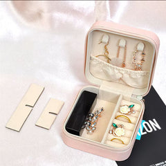 Cutie de bijuterii de calatorie, din piele catifelata, AT PERFORMANCE®, depozitare Cercei, Organizator portabil