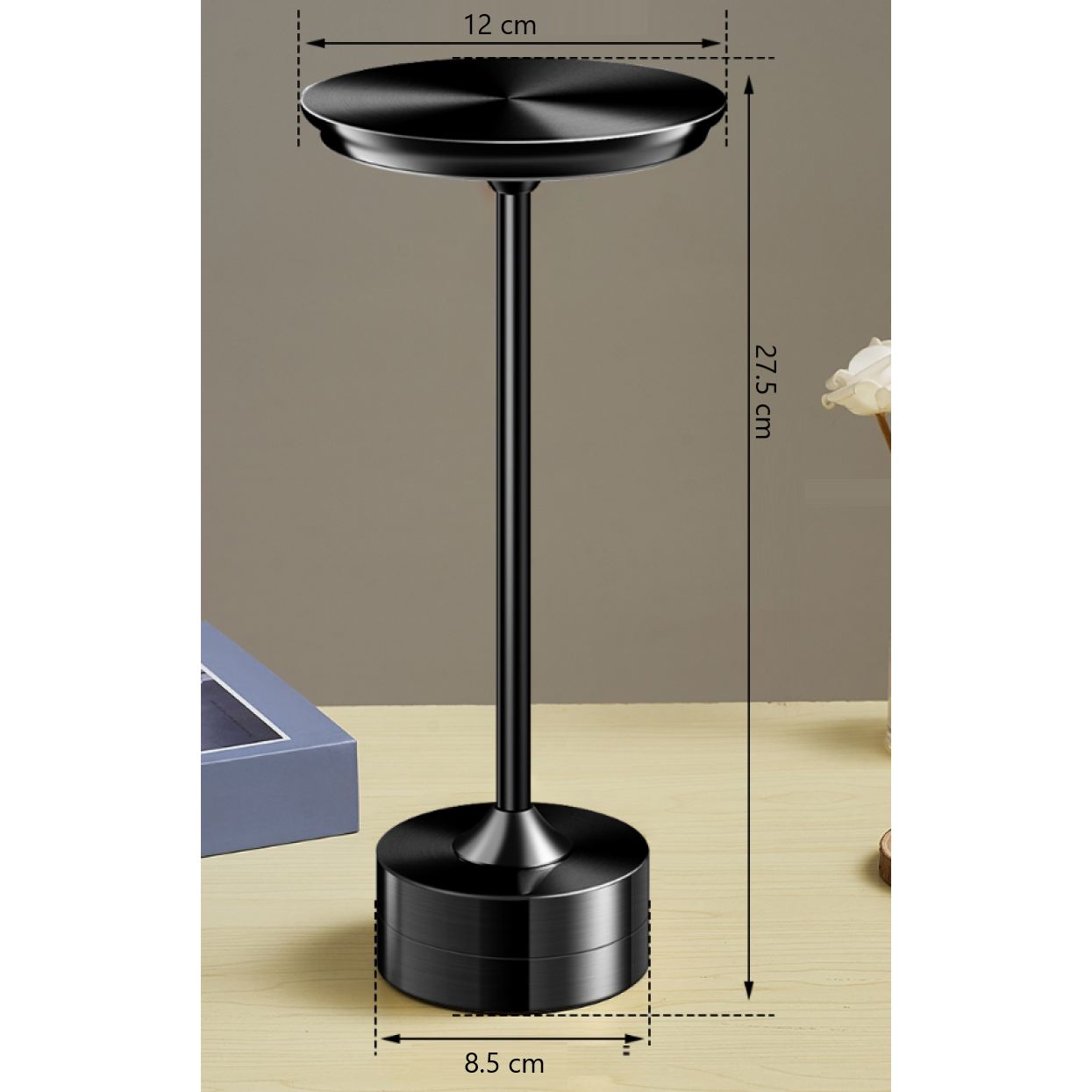 Lampa Led din metal, pentru Restaurante, Mese, Hoteluri, Birouri, reincarcabila prin USB, cu touch, Negru