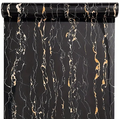 Rola tapet modern, imitatie de marmura At Performance rezistent, la apa, vinil, compact, autoadeziv, 60cmx 300 cm, negru