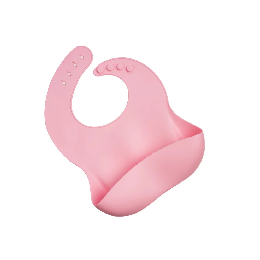 Set 6 piese din silicon fara BPA, AT PERFORMANCE®, de diversificare a hranei pentru bebelusi, 6+ luni, cu Bol, Farfurie, Cana cu pai Lingurita, Furculita, Bavetica Roz