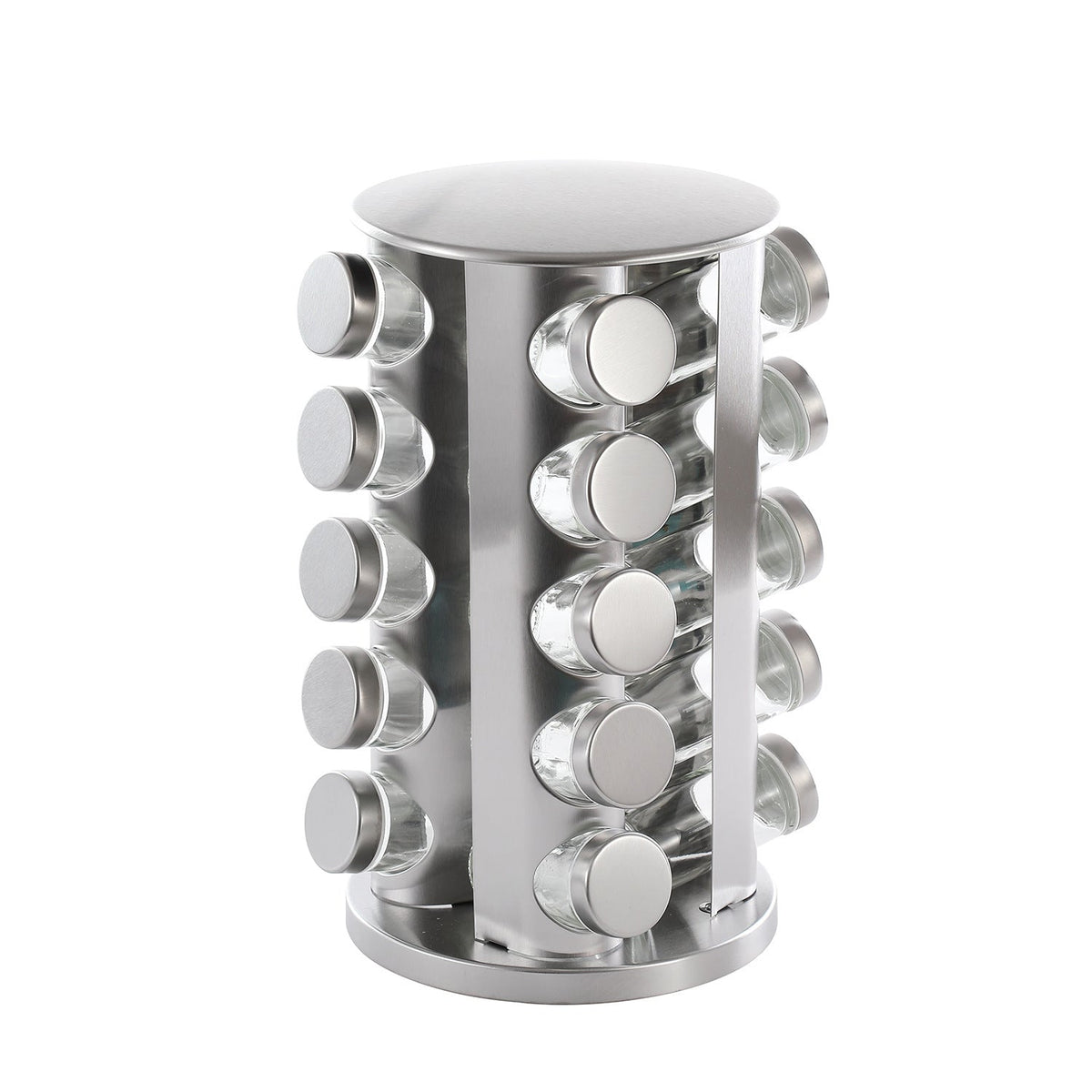 Set 20 recipiente, At Performance, pentru condimente, cu suport inox rotativ, argintiu