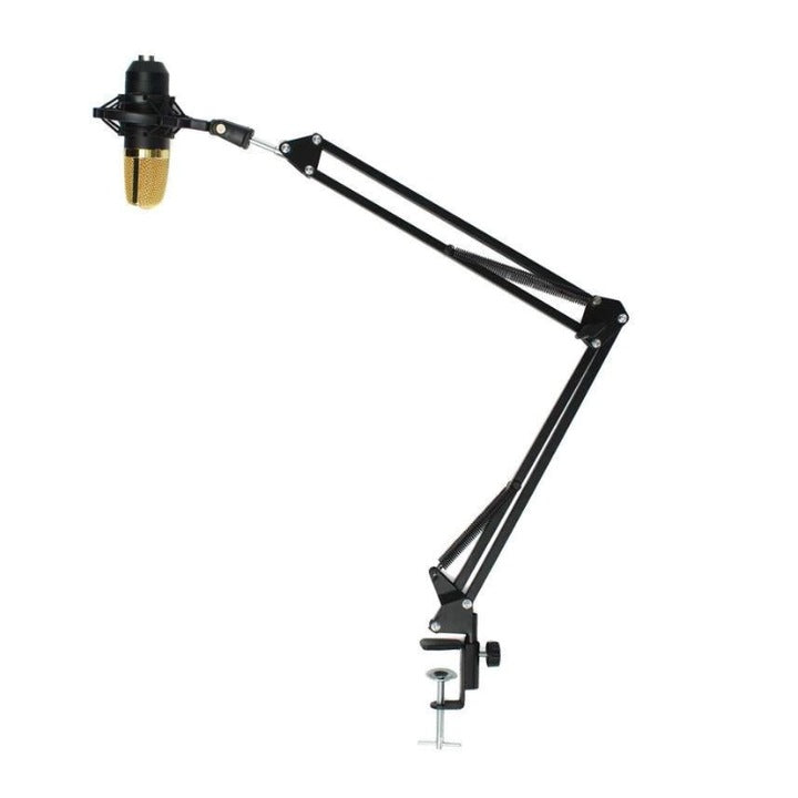 Suport microfon reglabil, pe birou, din oțel, metalic