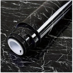 Rola tapet modern, imitatie de marmura At Performance rezistent, la apa, compact, autoadeziv, 60cmx 300 m, Negru