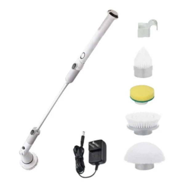 Set perie de curatere electrica, portabil, 4 capete interschimbabile, gri / alb