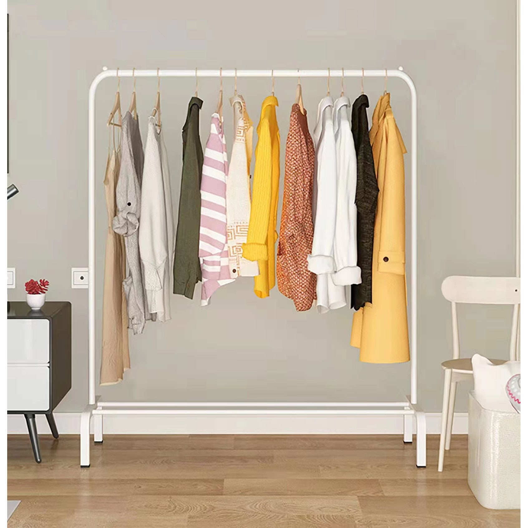 Suport de umerase pentru Haine Si Incaltaminte, AT Performance, 150 x 150 x 45.6 cm, Organizator, Metalic, Alb