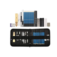 Set de desen, AT PERFORMANCE, Creioane H&amp;B Sketch, Carbune, Grafit, Accesorii, penar practic