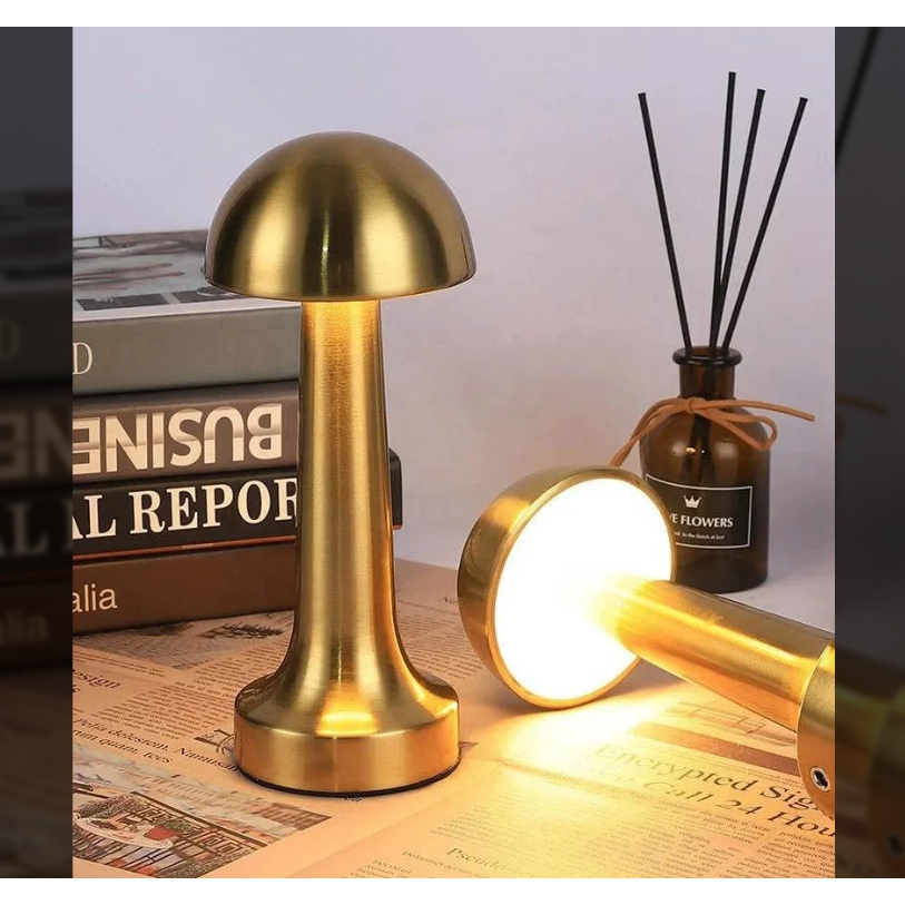 Lampa de birou, At Performance, portabila ciupercuta, 22 cm, Gold