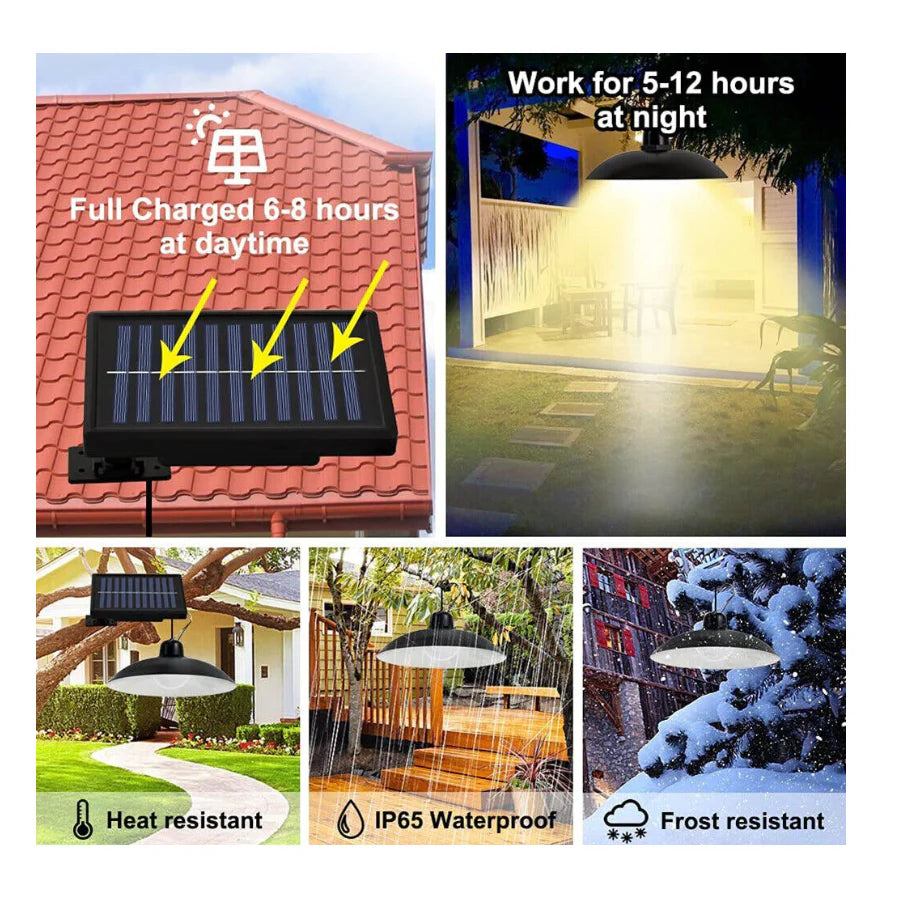 2 Lampi cu incarcare solara, AT PERFORMANCE®, telecomanda, lumina alb rece