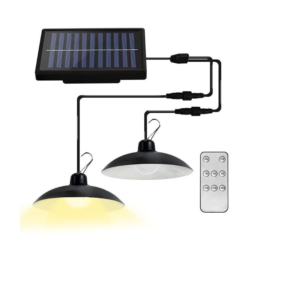 2 Lampi cu incarcare solara, AT PERFORMANCE®, telecomanda, lumina alb rece