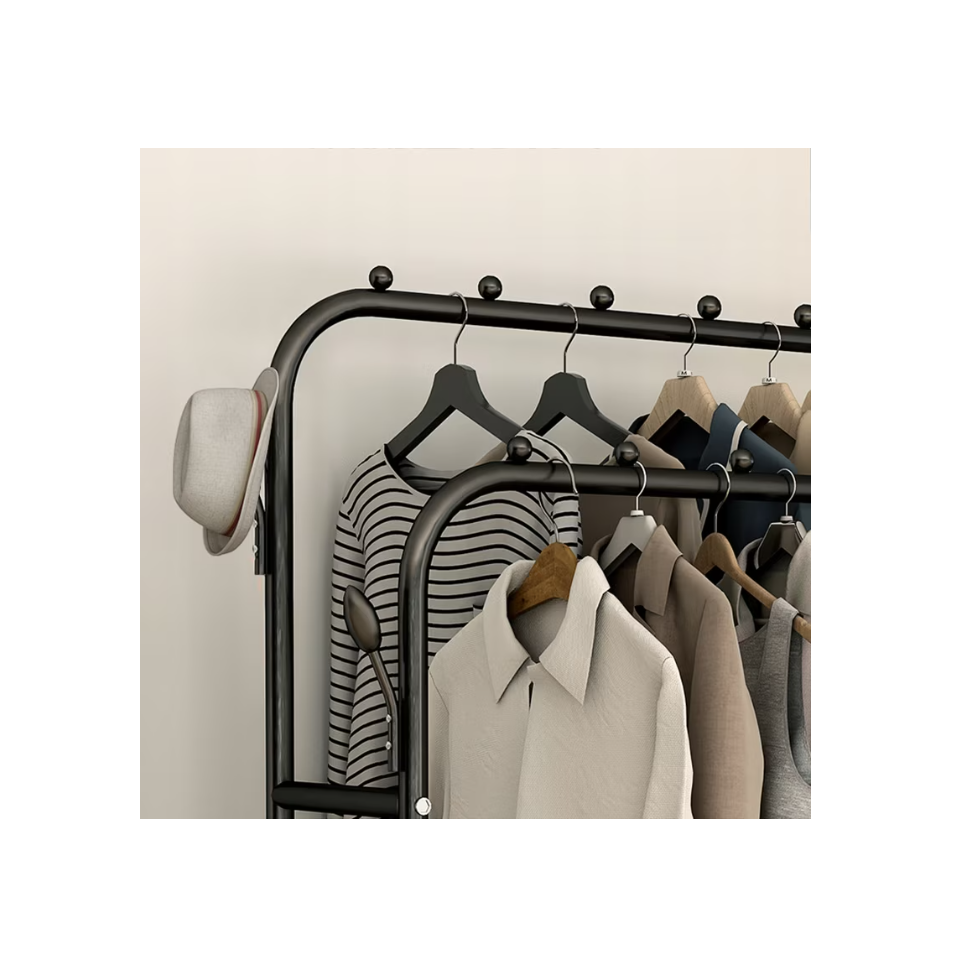 Suport pentru umerase si pantofi, AT PERFORMANCE®, 150 x 110 x 57 cm, Negru