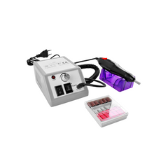 Freza unghii profesionala At performance, pila electrica unghii false 20.000 RPM, gri, 6 capete de freza, 6 inele abrazive