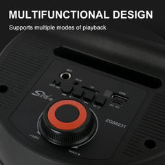 Boxă Portabilă Sing-e 6.5” x2 cu Bluetooth, Lumini RGB, USB/TF, Radio FM și Microfon – 20W, TWS