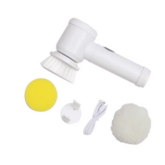 Perie de curatat electrica, rotire 360°, AT PERFORMANCE®, 3 capete incluse, alb, 17.5x7.4x26cm