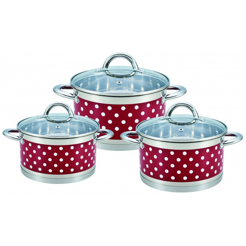 Set de oale cu buline din inox 6 piese, Compatibile cu Toate Sursele de Căldură aragaz si inductie.