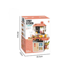 Bucătărie de jucărie copii Spray Kitchen 52 piese cu abur, lumini și sunete