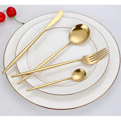 Set de tacamuri AT PERFORMANCE®,moderne 24 de piese, Full Gold, 13-21 cm.