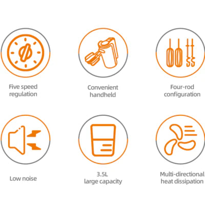 Mixer de mână Haley HY-1660 – 5 trepte de viteză și funcție turbo pentru preparate perfecte